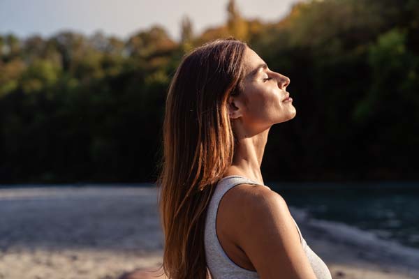 A woman soaking in the sunlight