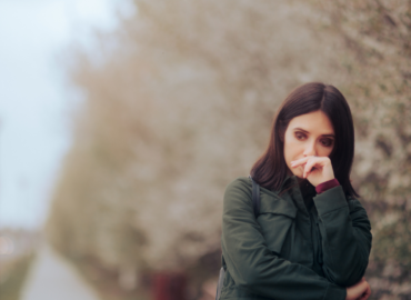 Woman outside in the winter dealing with SAD