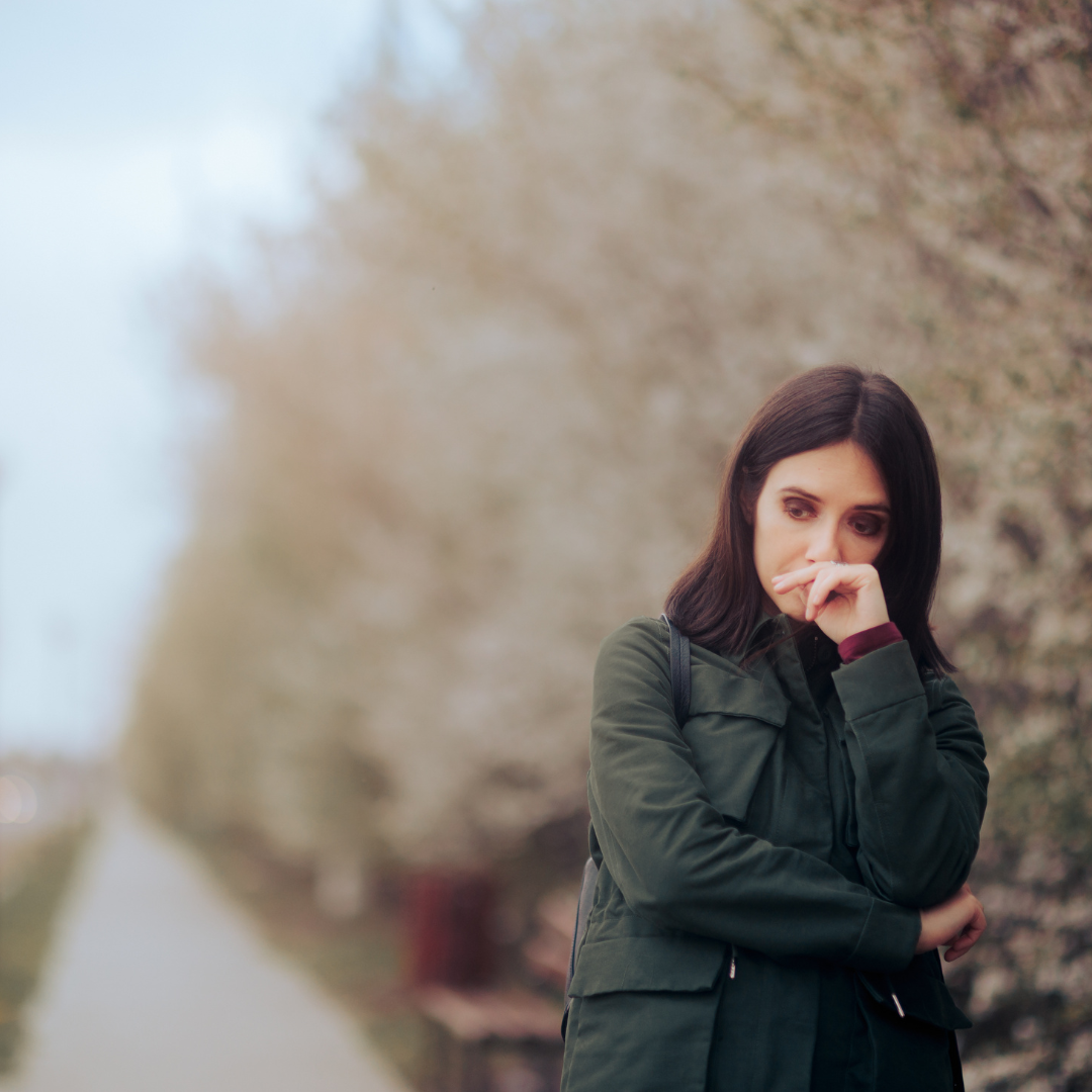 Woman outside in the winter dealing with SAD